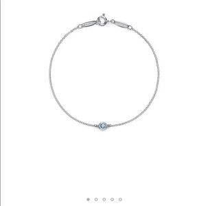 Tiffany & Co Elsa Peretti Color by the Yard Aquamarine in Silver Bracelet. New!